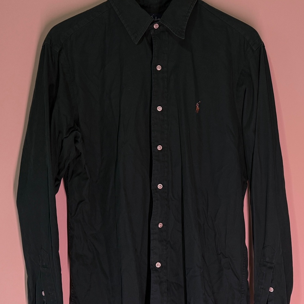 Ralph Lauren Men's Dark Green Button Down Shirt